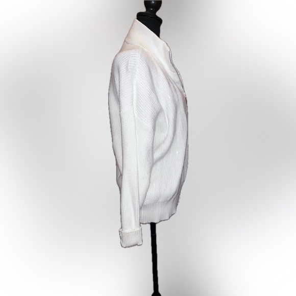 Nine West Cream Zip-Up Turtleneck Sweater - Picture 2 of 8